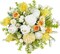 8Pcs Yellow Roses White Flowers Artificial Silk Hydrangea Bouquets Faux Floral Arrangements Picks Fake Spring Flowers for Cemetery Grave Vase Wedding Home Decor Indoor Outdoor